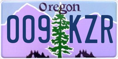 OR license plate 009KZR