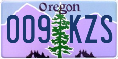OR license plate 009KZS
