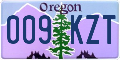 OR license plate 009KZT