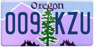 OR license plate 009KZU