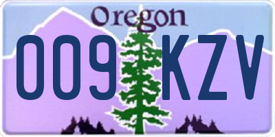 OR license plate 009KZV
