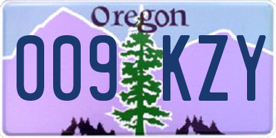 OR license plate 009KZY