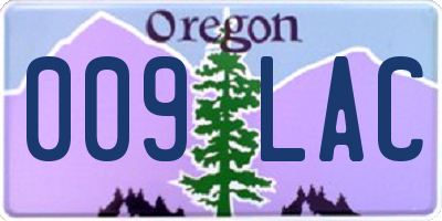 OR license plate 009LAC