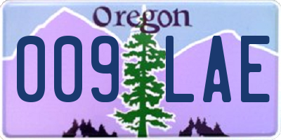 OR license plate 009LAE