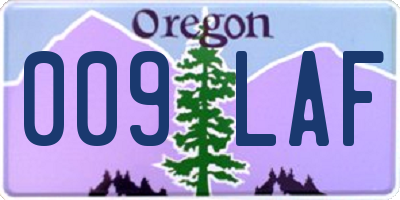 OR license plate 009LAF