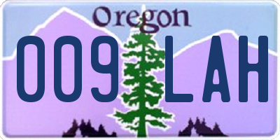 OR license plate 009LAH