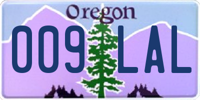 OR license plate 009LAL