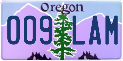 OR license plate 009LAM