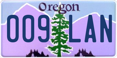OR license plate 009LAN