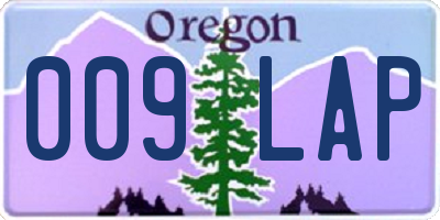 OR license plate 009LAP