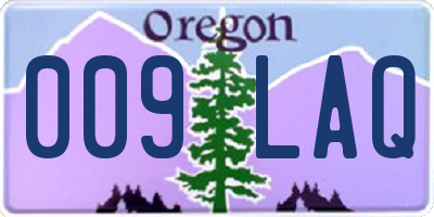 OR license plate 009LAQ