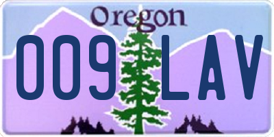 OR license plate 009LAV