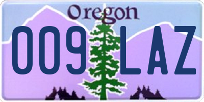 OR license plate 009LAZ