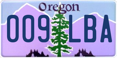 OR license plate 009LBA