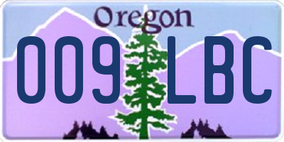 OR license plate 009LBC