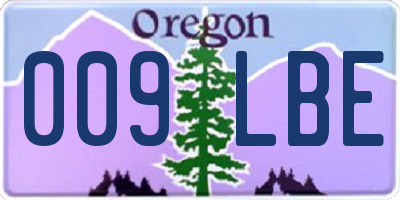 OR license plate 009LBE