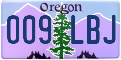 OR license plate 009LBJ