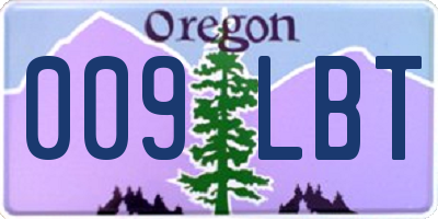 OR license plate 009LBT
