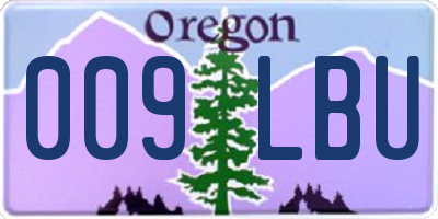 OR license plate 009LBU