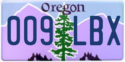 OR license plate 009LBX