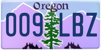 OR license plate 009LBZ
