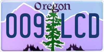 OR license plate 009LCD