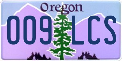 OR license plate 009LCS