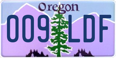 OR license plate 009LDF