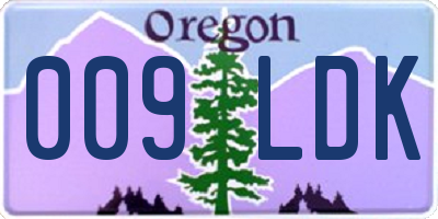 OR license plate 009LDK