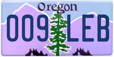OR license plate 009LEB