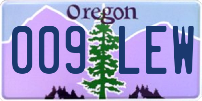 OR license plate 009LEW