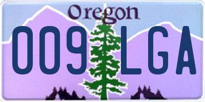 OR license plate 009LGA