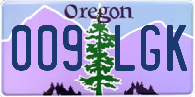 OR license plate 009LGK