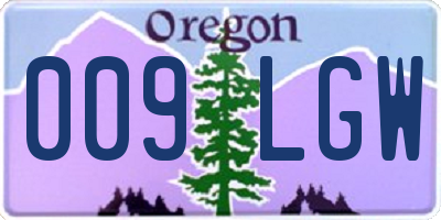 OR license plate 009LGW