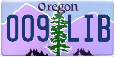 OR license plate 009LIB