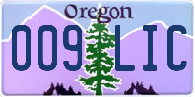 OR license plate 009LIC