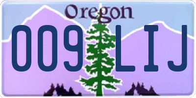 OR license plate 009LIJ