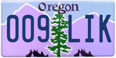 OR license plate 009LIK