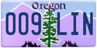 OR license plate 009LIN