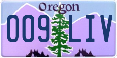 OR license plate 009LIV