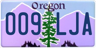 OR license plate 009LJA
