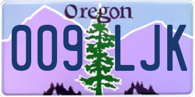 OR license plate 009LJK