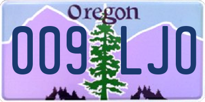 OR license plate 009LJO