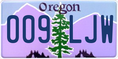 OR license plate 009LJW