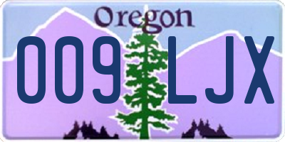 OR license plate 009LJX