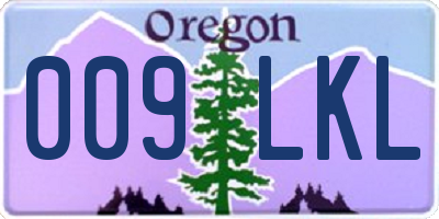 OR license plate 009LKL