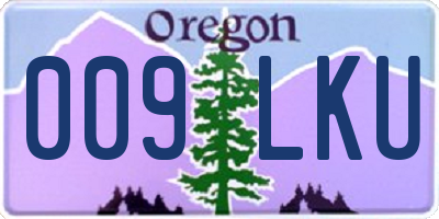 OR license plate 009LKU