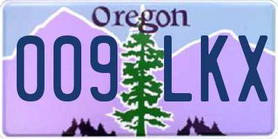 OR license plate 009LKX