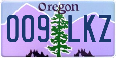 OR license plate 009LKZ