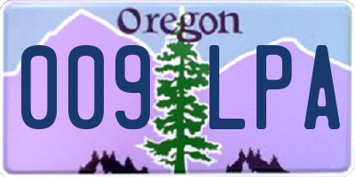 OR license plate 009LPA